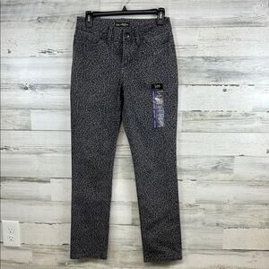 NWT Lee Jeans Leopard Print Shaping Regular Fit Straight Leg Mid Rise Size 4